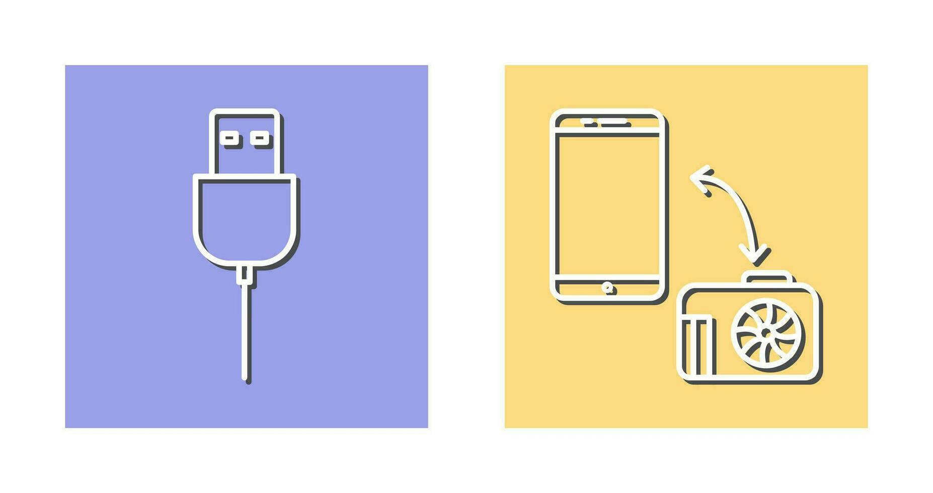 usb cable and transfer images Icon vector