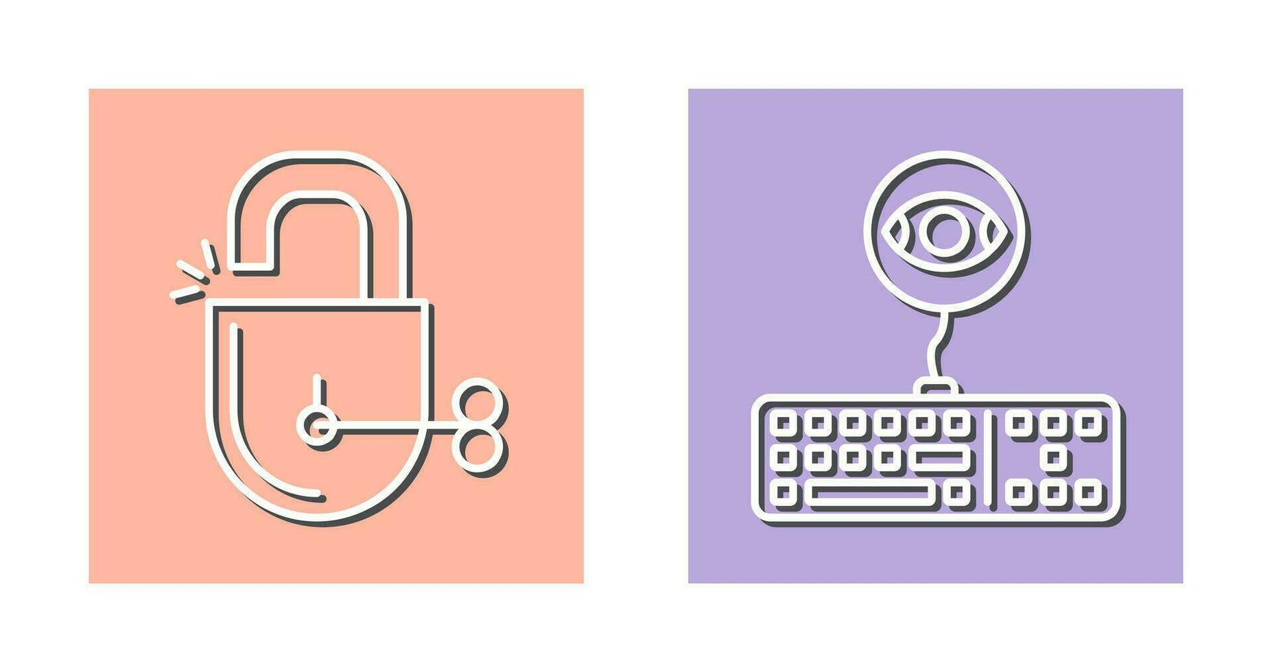 Unlock and Keylogger Icon vector