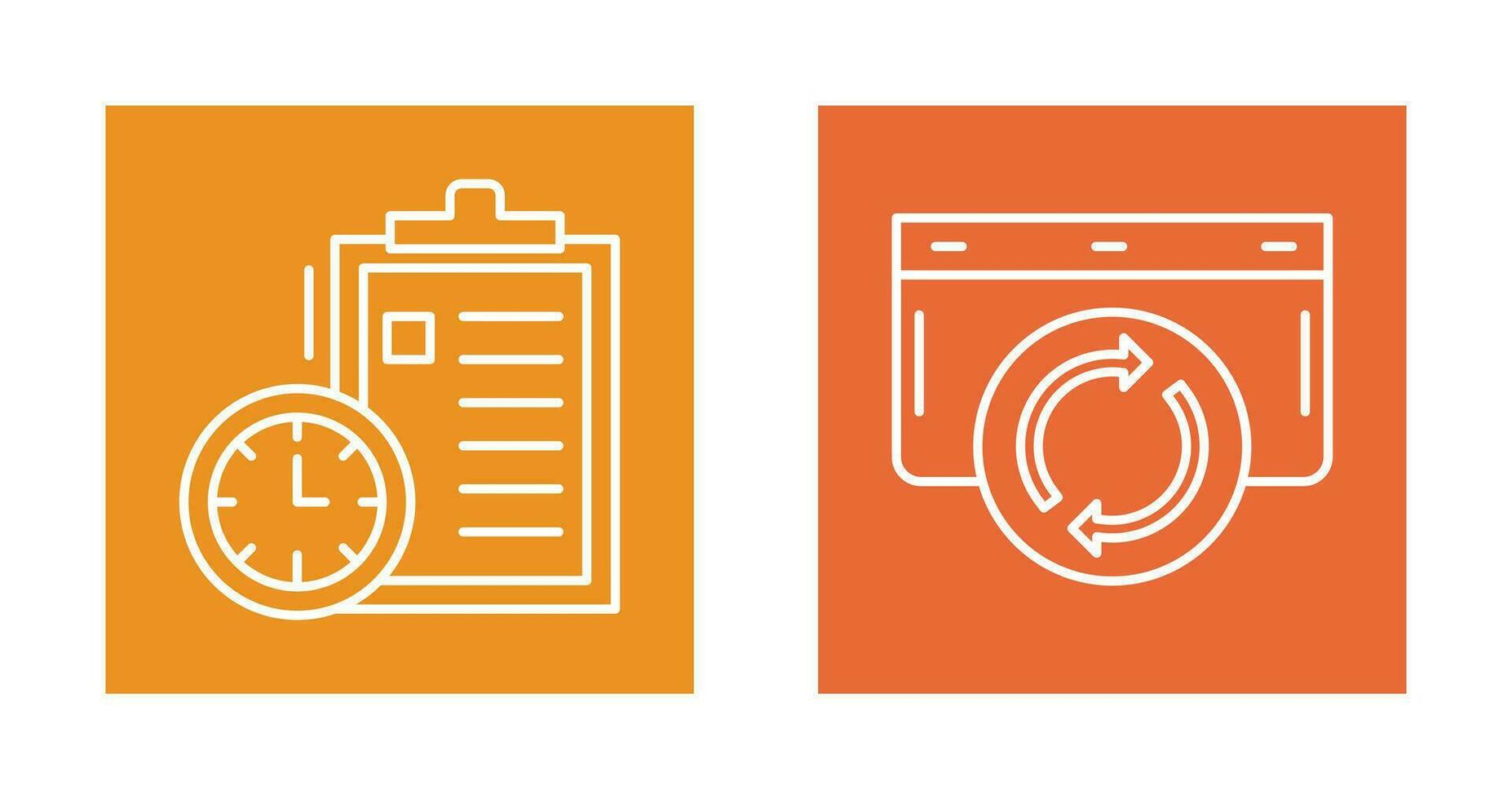 Time Management and Refresh Icon vector