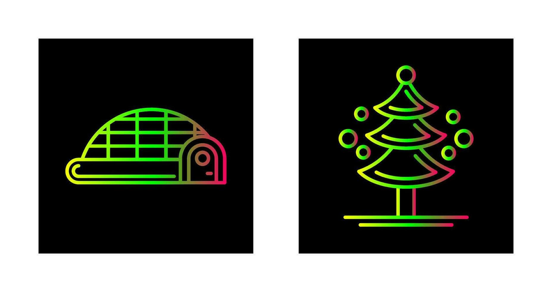 Igloo and Pine Tree Icon vector