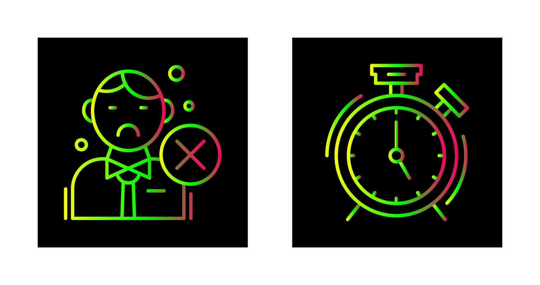 Rejected and Alarm Clock Icon vector
