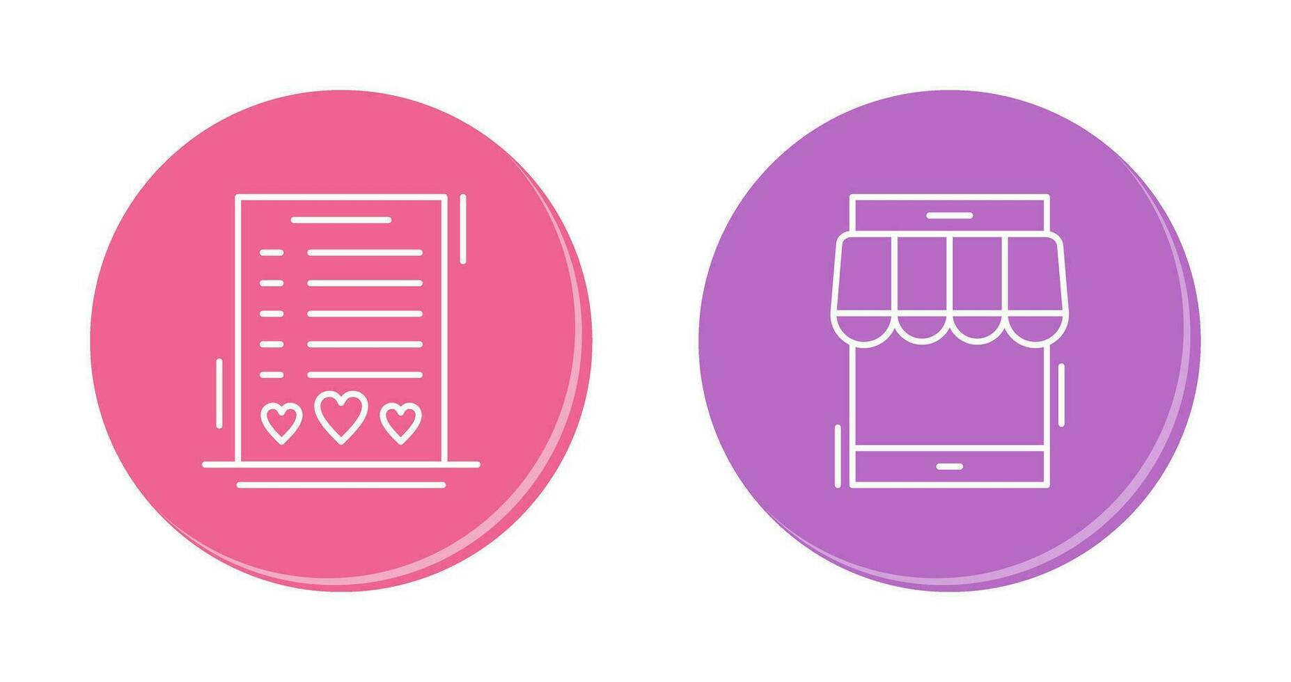 Wishlist and Online Shop Icon vector