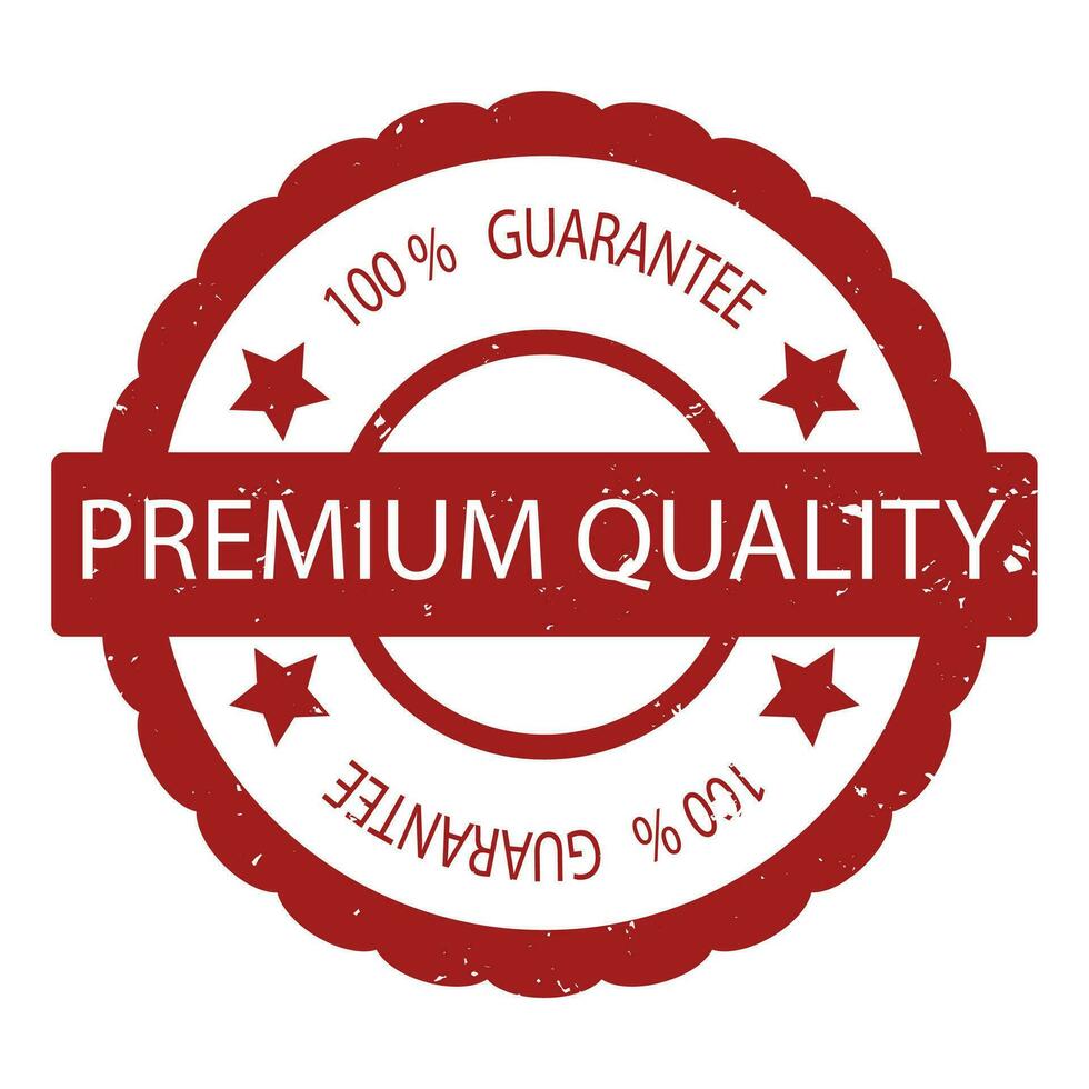 Premium quality 100 guarantee rubber stamp vector. Illustration of label seal stamp guarantee good product vector