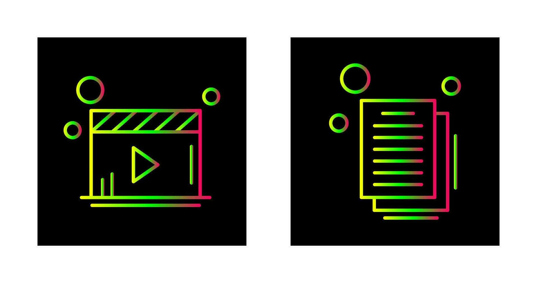 Video Player and Document Icon vector