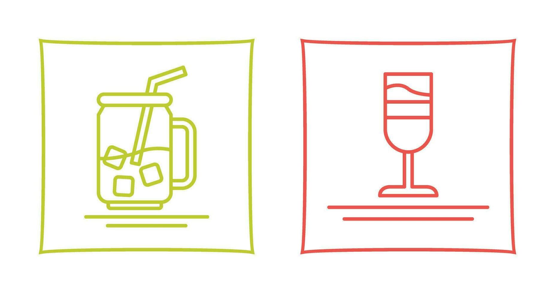 Iced Tea and Rainbow Drink Icon vector