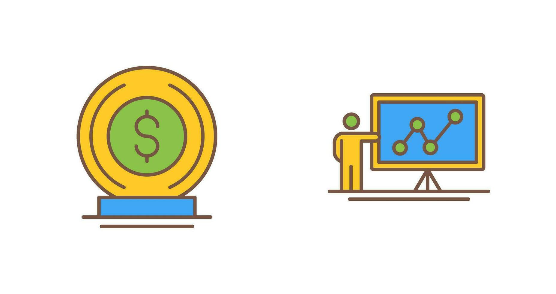 Coin and Presentation Icon vector