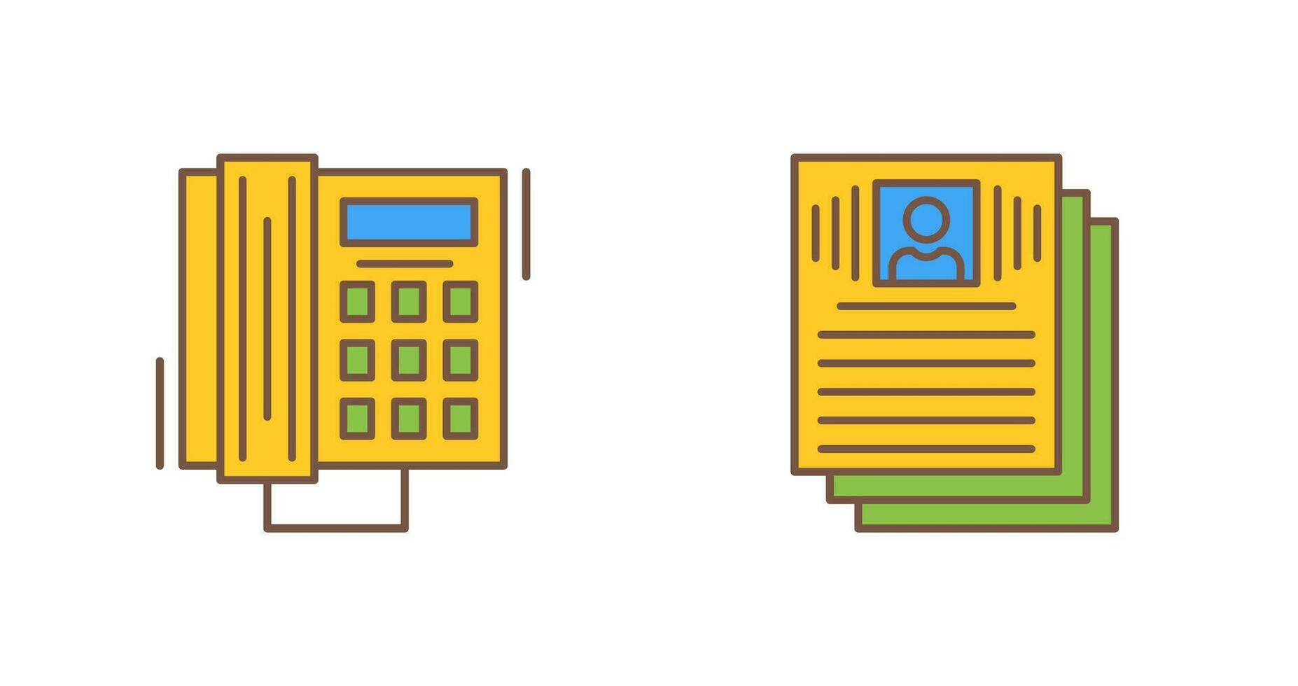 Phone Call and Resume Icon vector