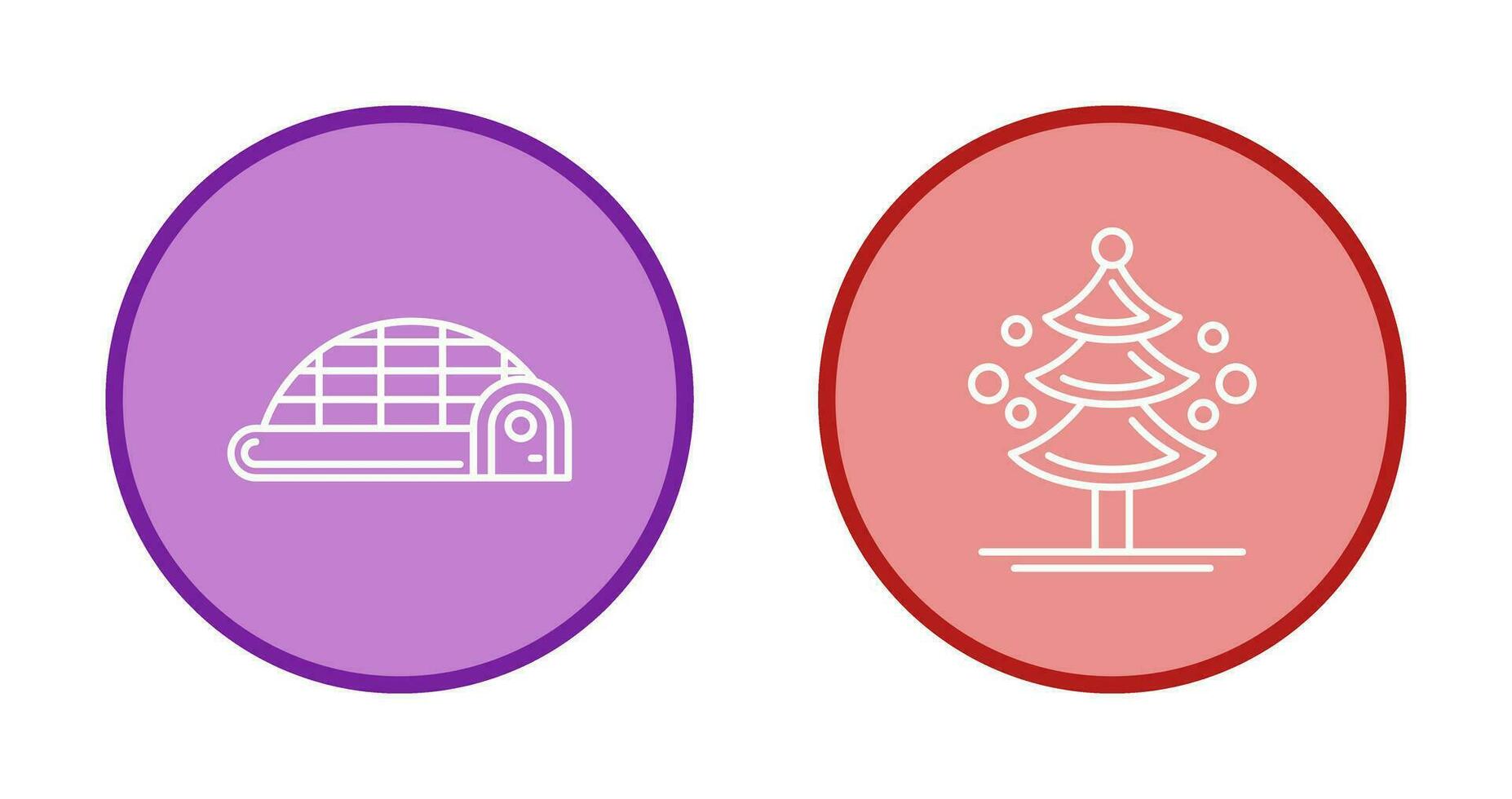 Igloo and Pine Tree Icon vector