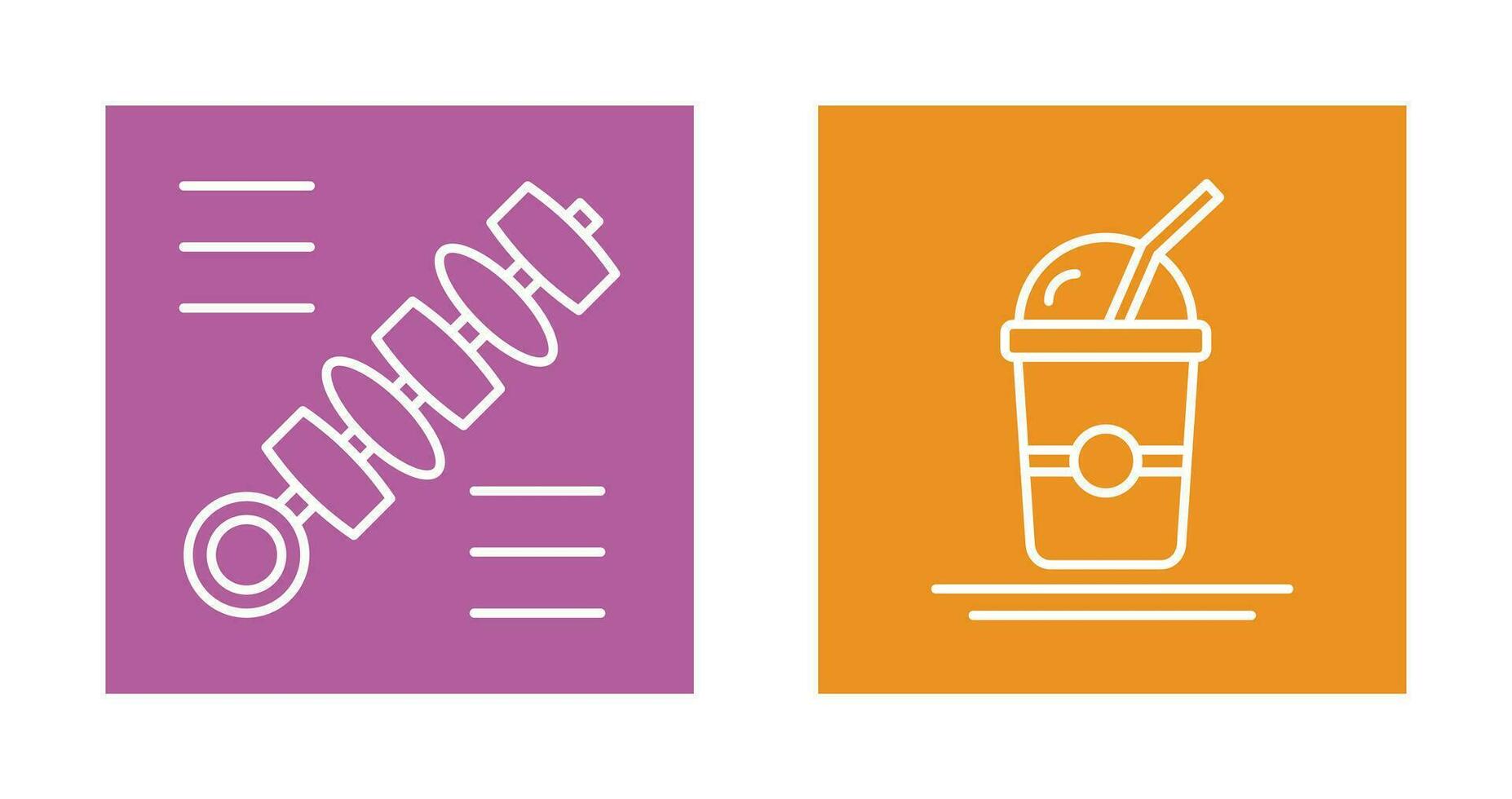 Skewer and Frappe Icon vector