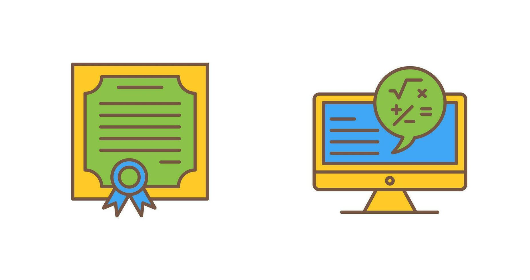 Certificate and Maths Icon vector