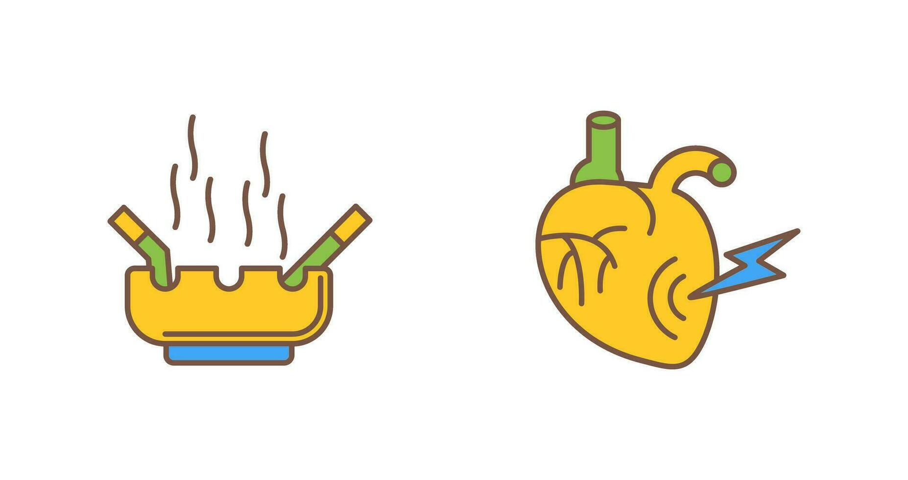 Heart Attack and hashtray Icon vector