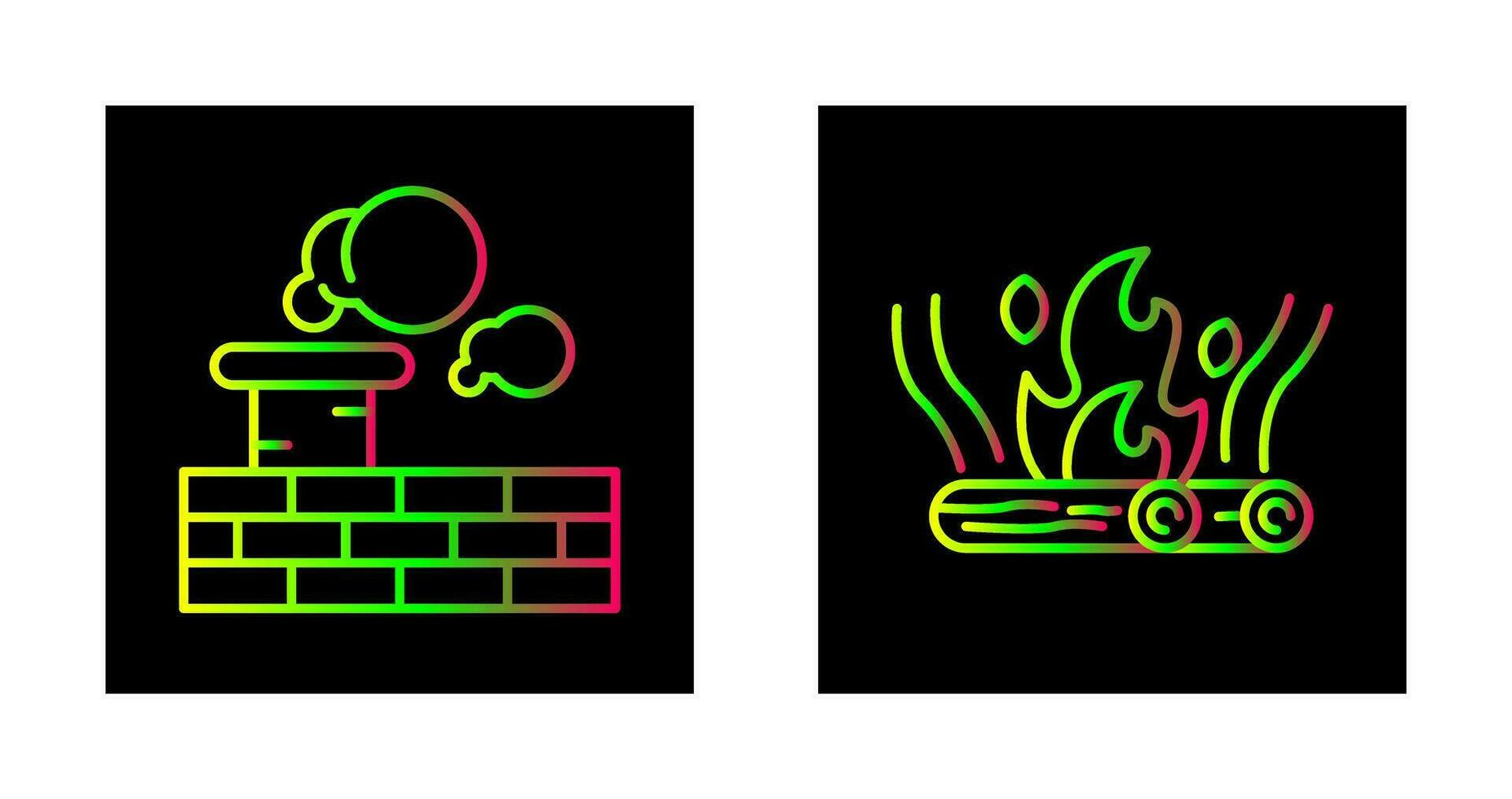 Chimney and Bonfire Icon vector