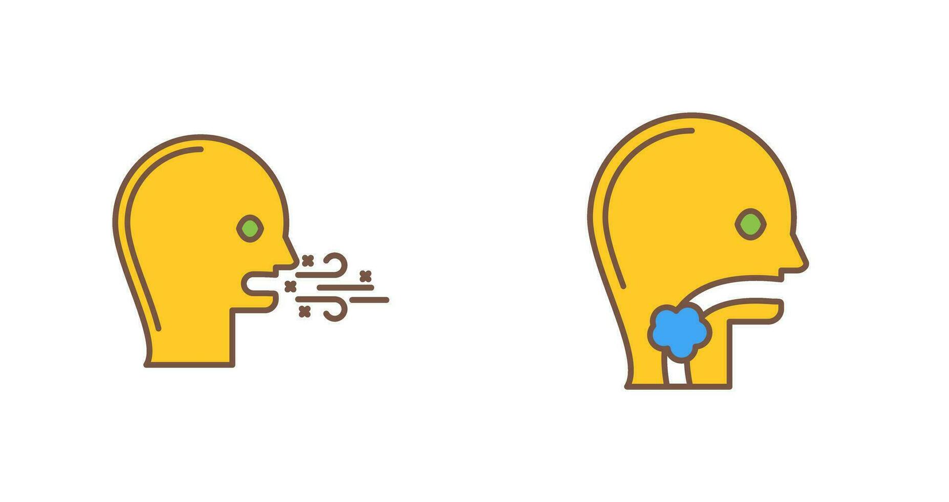 Bad Breath and Throat Cancer Icon vector