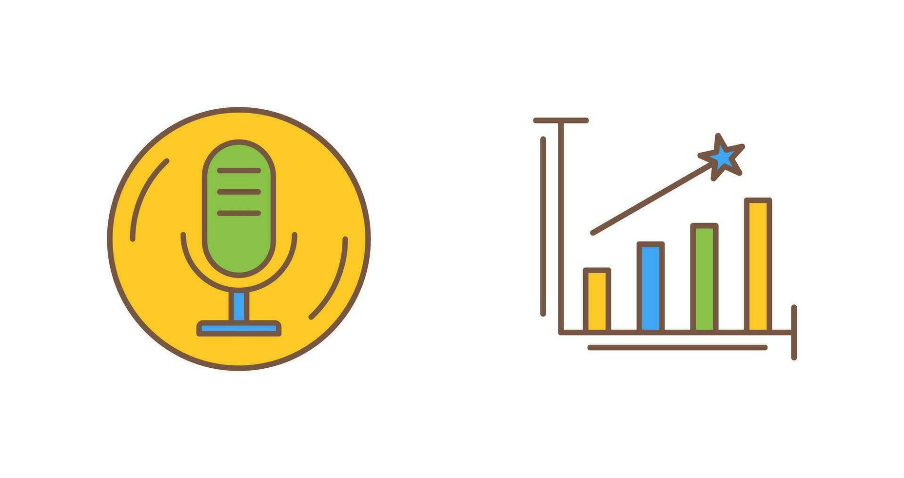 Microphone and Line Bars Icon vector