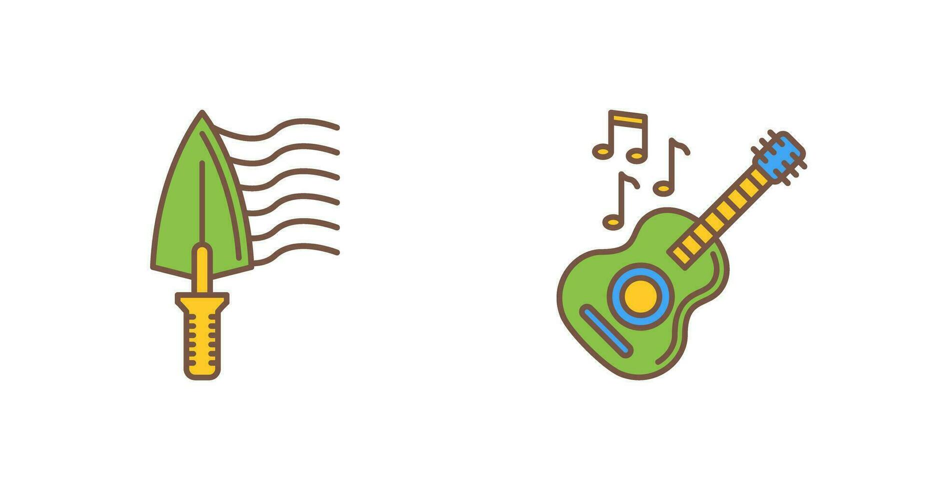 paleta y guitarra icono vector