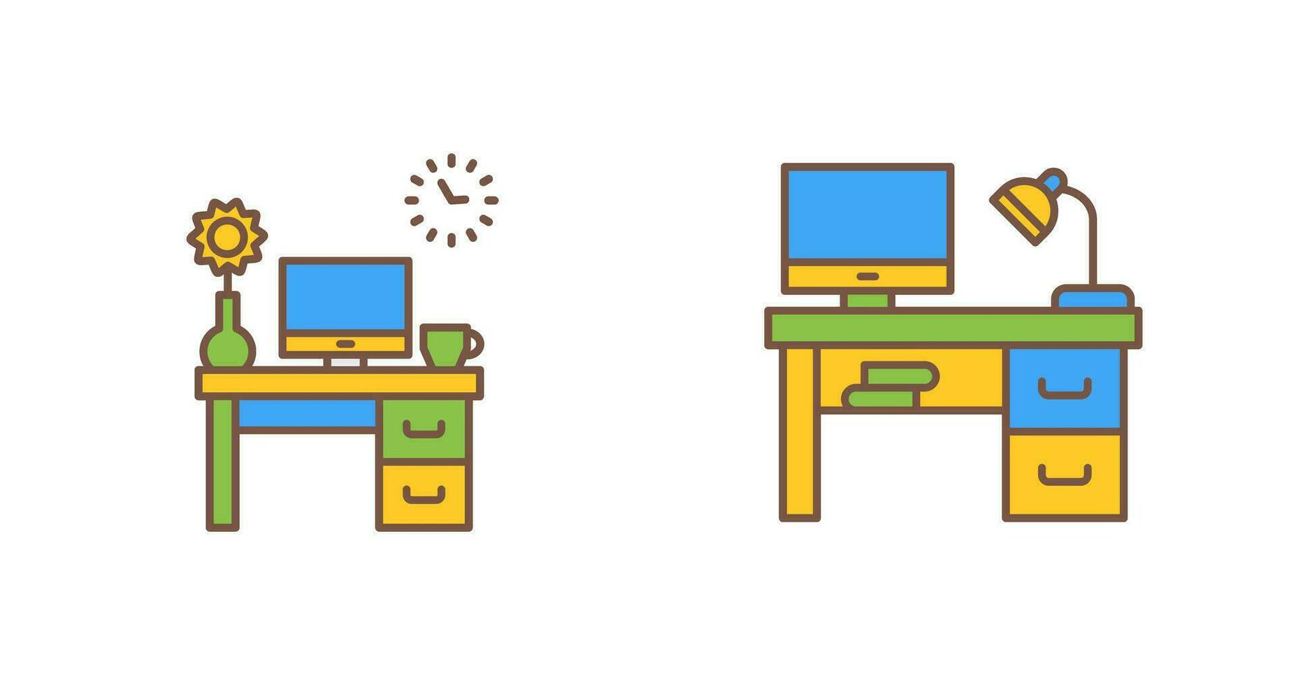 Work Table and Workplace Icon vector
