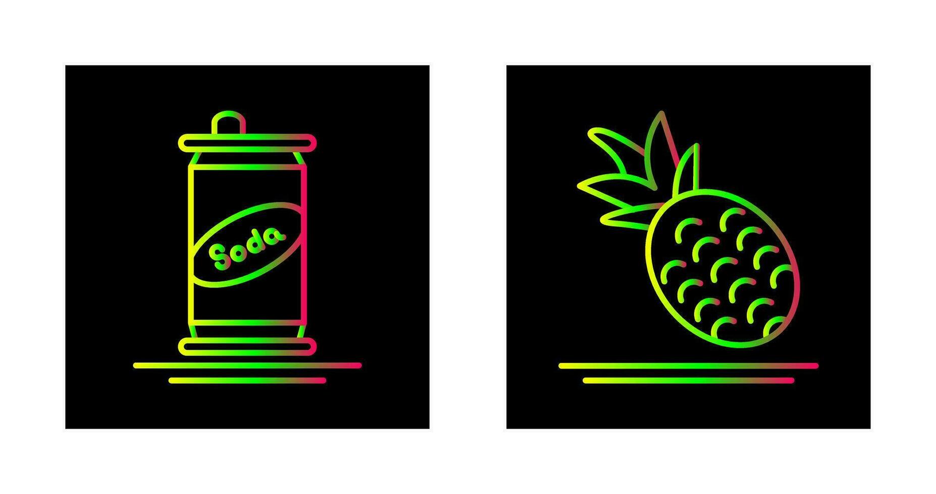 soda lata y piña icono vector