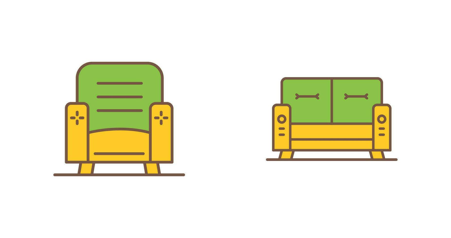 Armchair and Sofa Icon vector