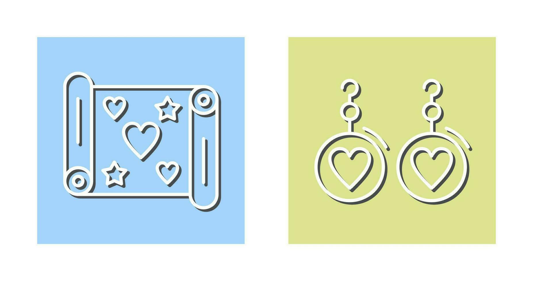 Gift Wrap and Earrings Icon vector