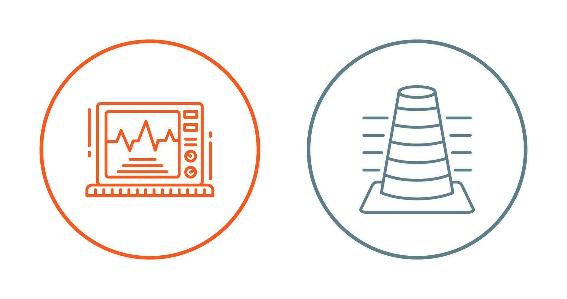 noray y ekg monitor icono vector