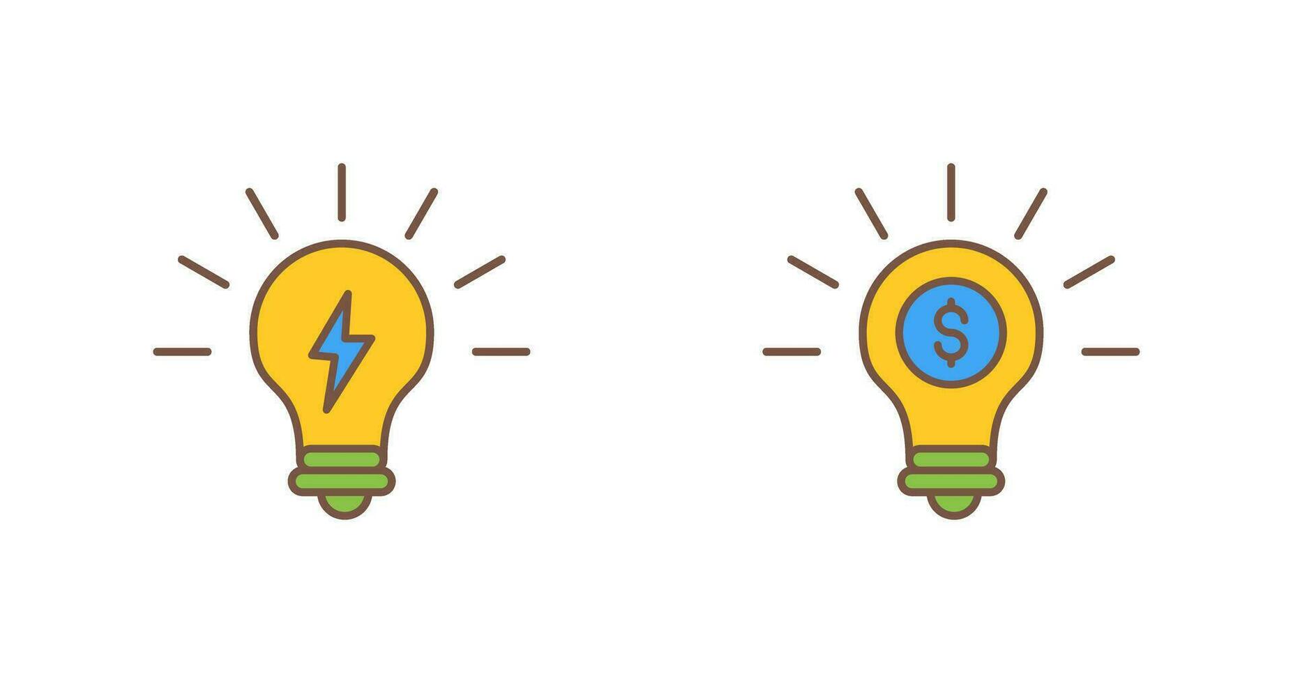 Light Bulb and Light Bulb Icon vector