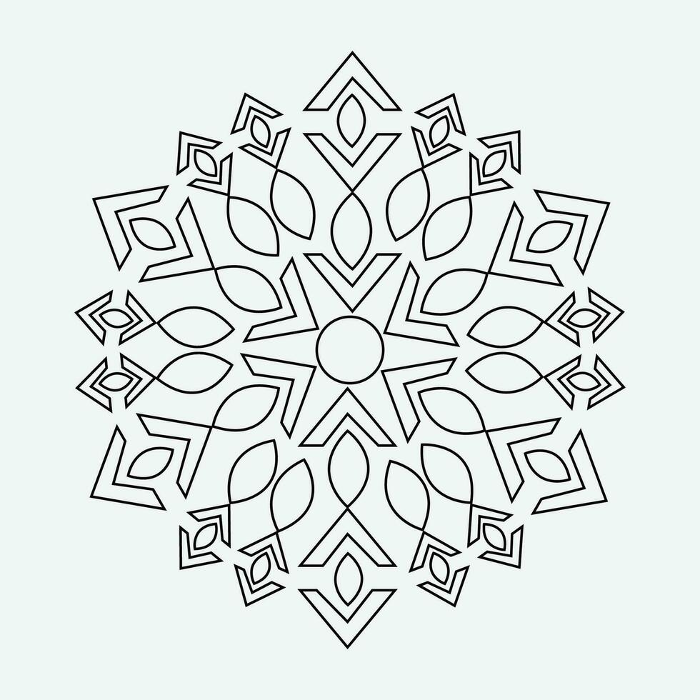 Hand-drawn Mandala with floral patterns. Ornamental mandala adult coloring book pag vector