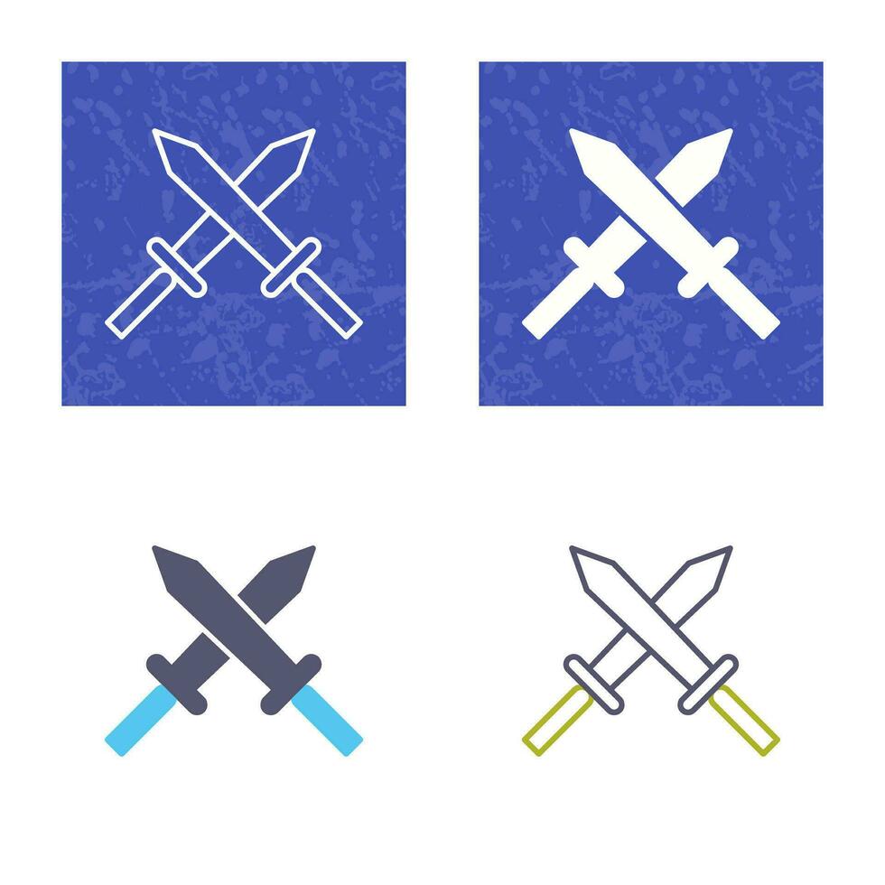 Unique Two Swords Vector Icon