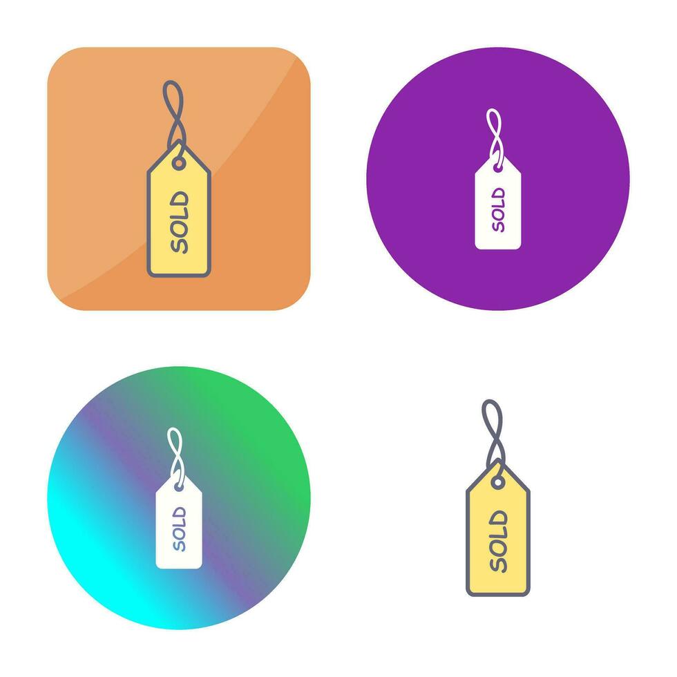 Unique Sold Tag Vector Icon