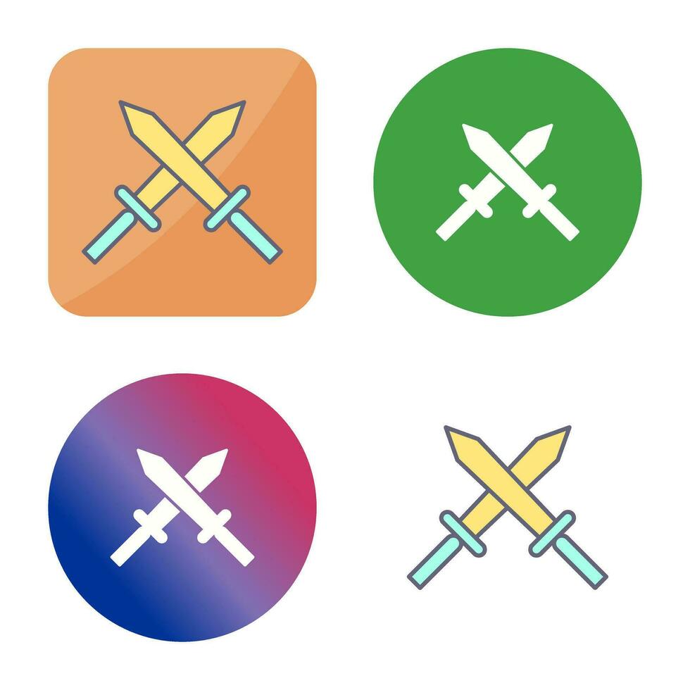Unique Two Swords Vector Icon