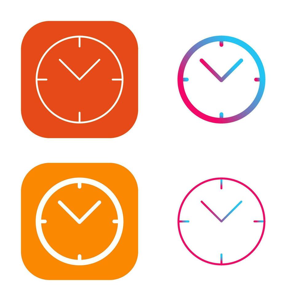 Unique Clock Vector Icon