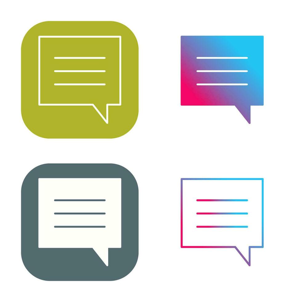 Unique Single Chat Bubble Vector Icon