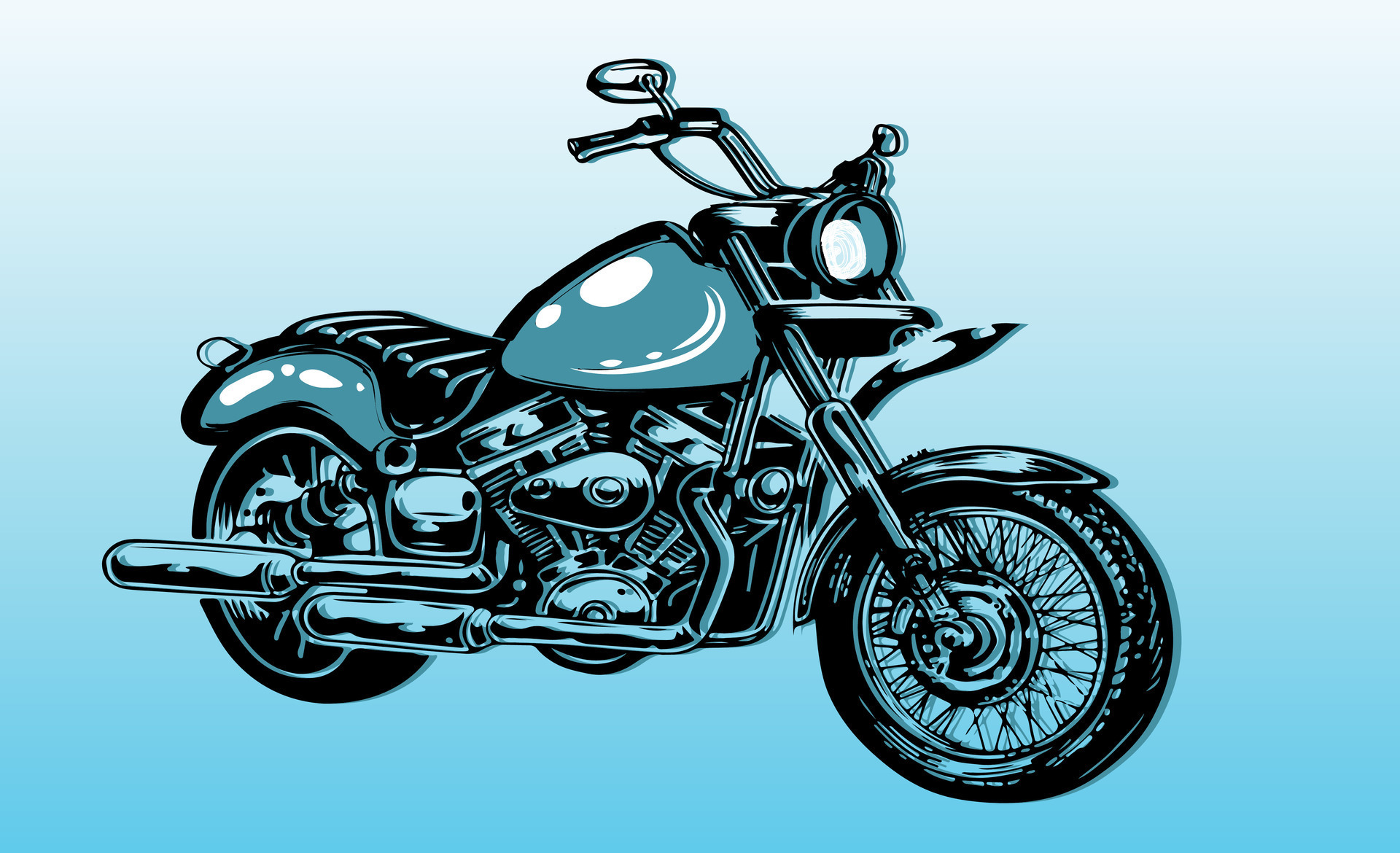 Premium Vector, Motorcycle engine