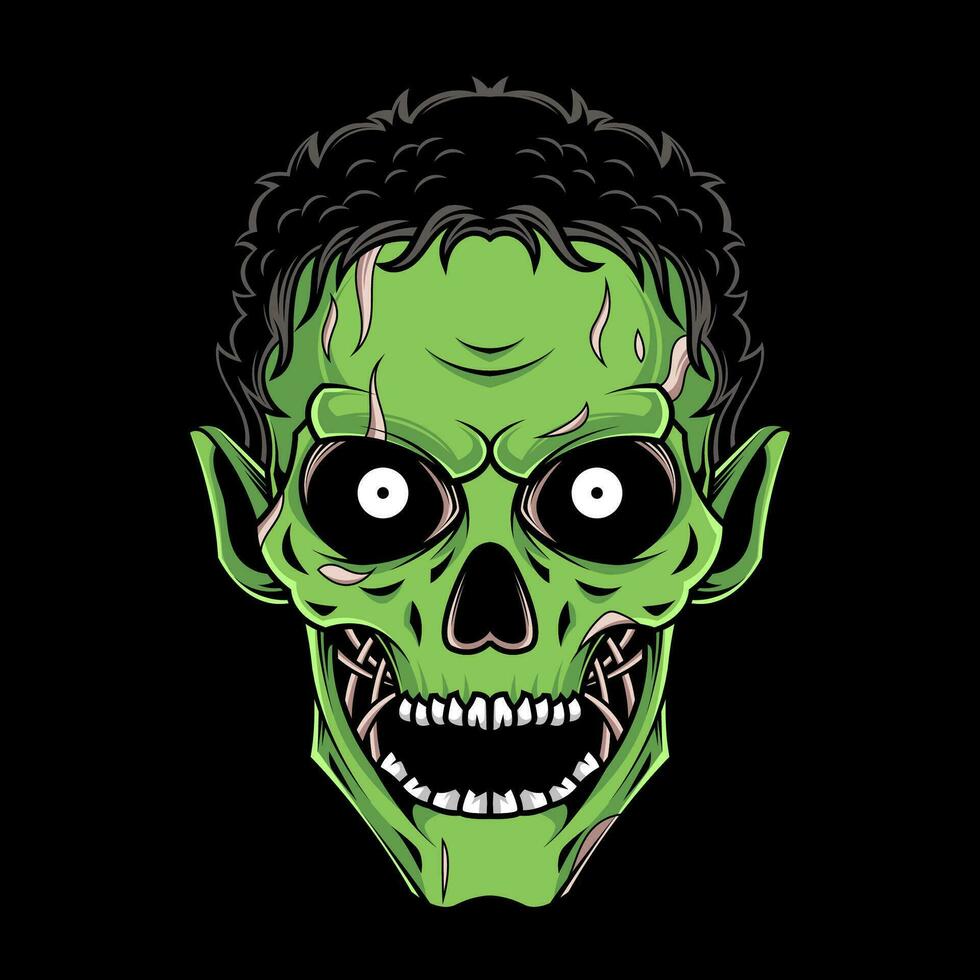 zombi cabeza ilustración vector