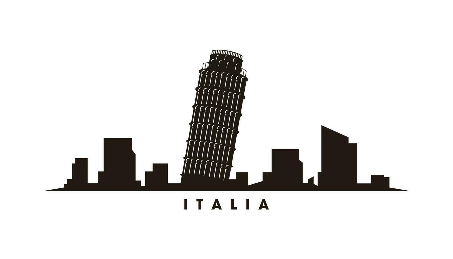 Pisa skyline and landmarks silhouette vector