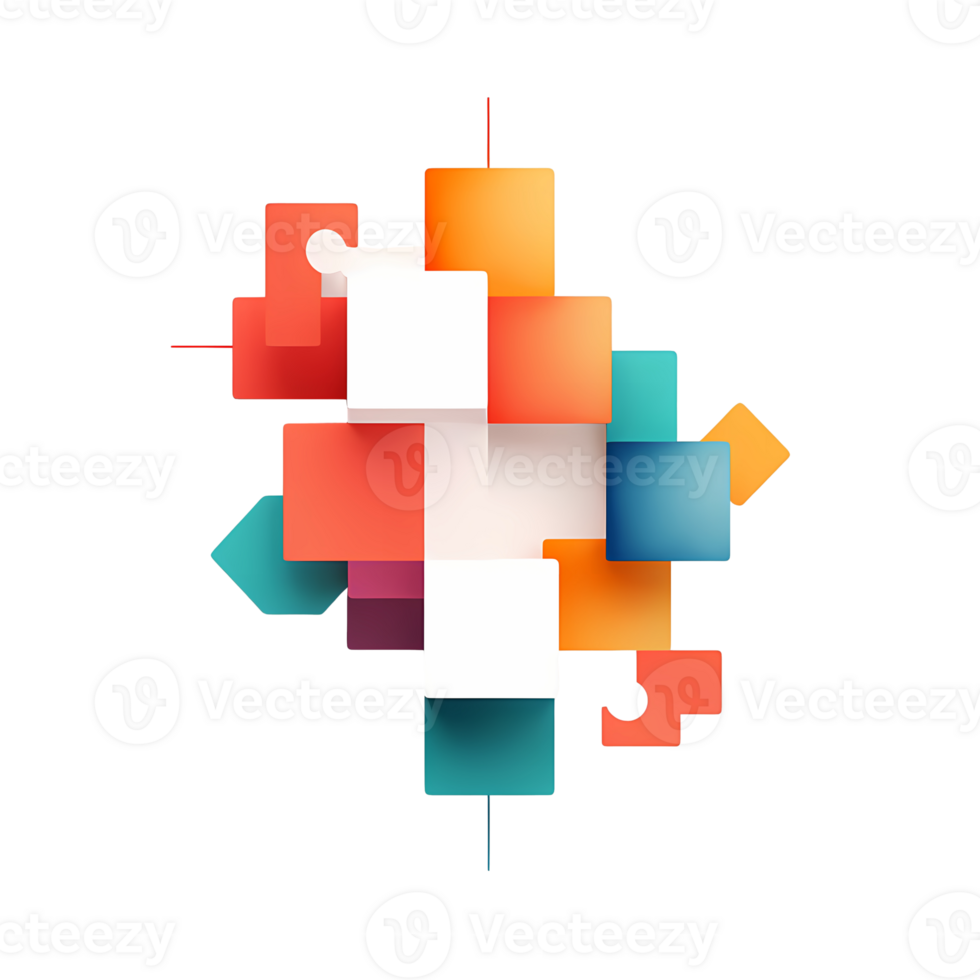 Ai generated abstract geometric shapes on transparent background png