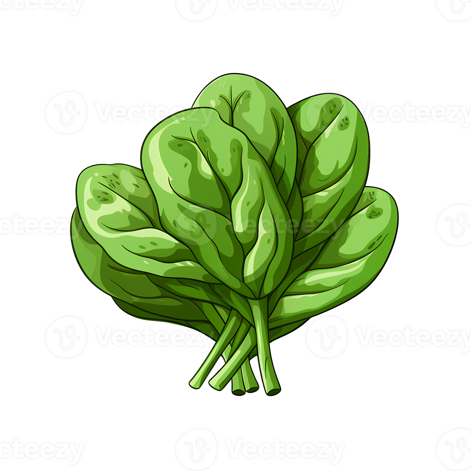Ai generated spinach leaf on transparent background vector illustration