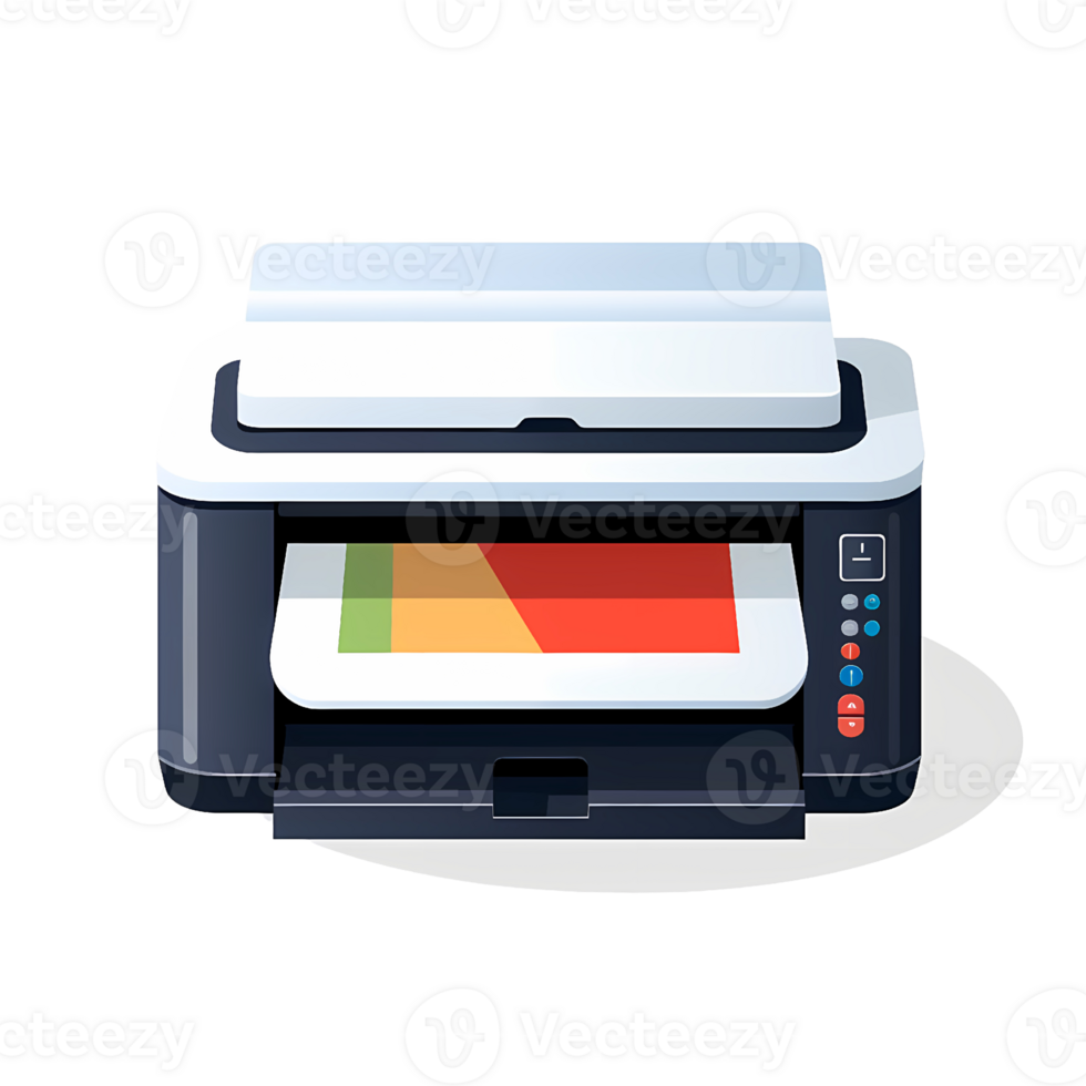 Ai generated printer icon on transparent background png