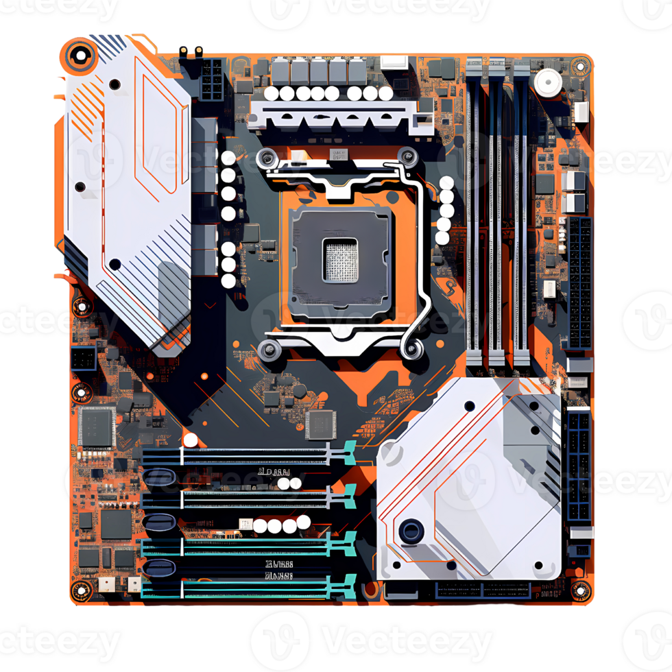 ai genererad moderkort dator platt design png