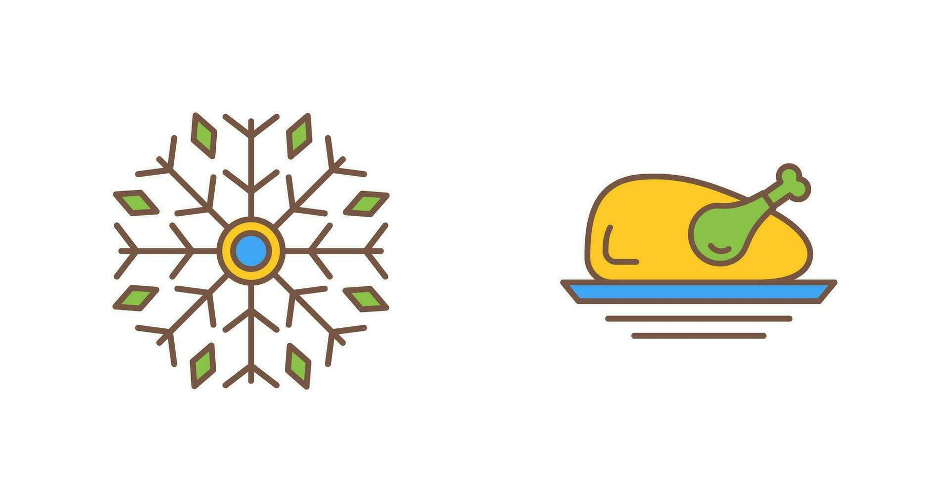 hielo y pollo icono vector