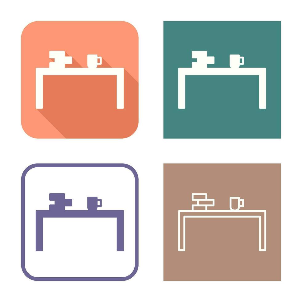 Unique Study Desk Vector Icon