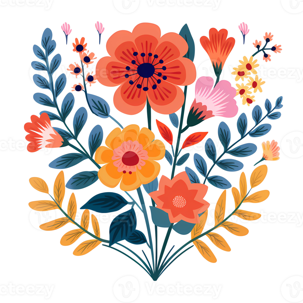 Ai generated illustration of flowers on transparent background png