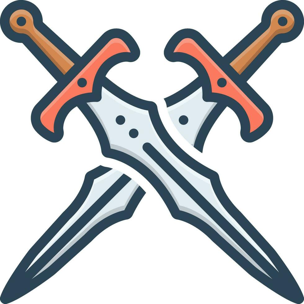 color icon for sword vector