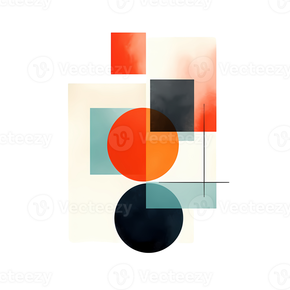 Ai generated abstract geometric shapes on transparent background png