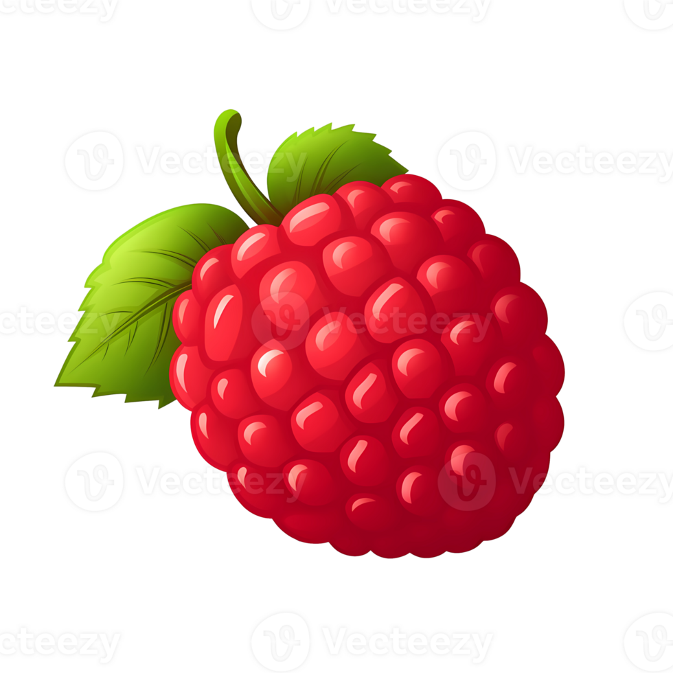 Ai generated raspberry fruit icon isolated on transparent background png
