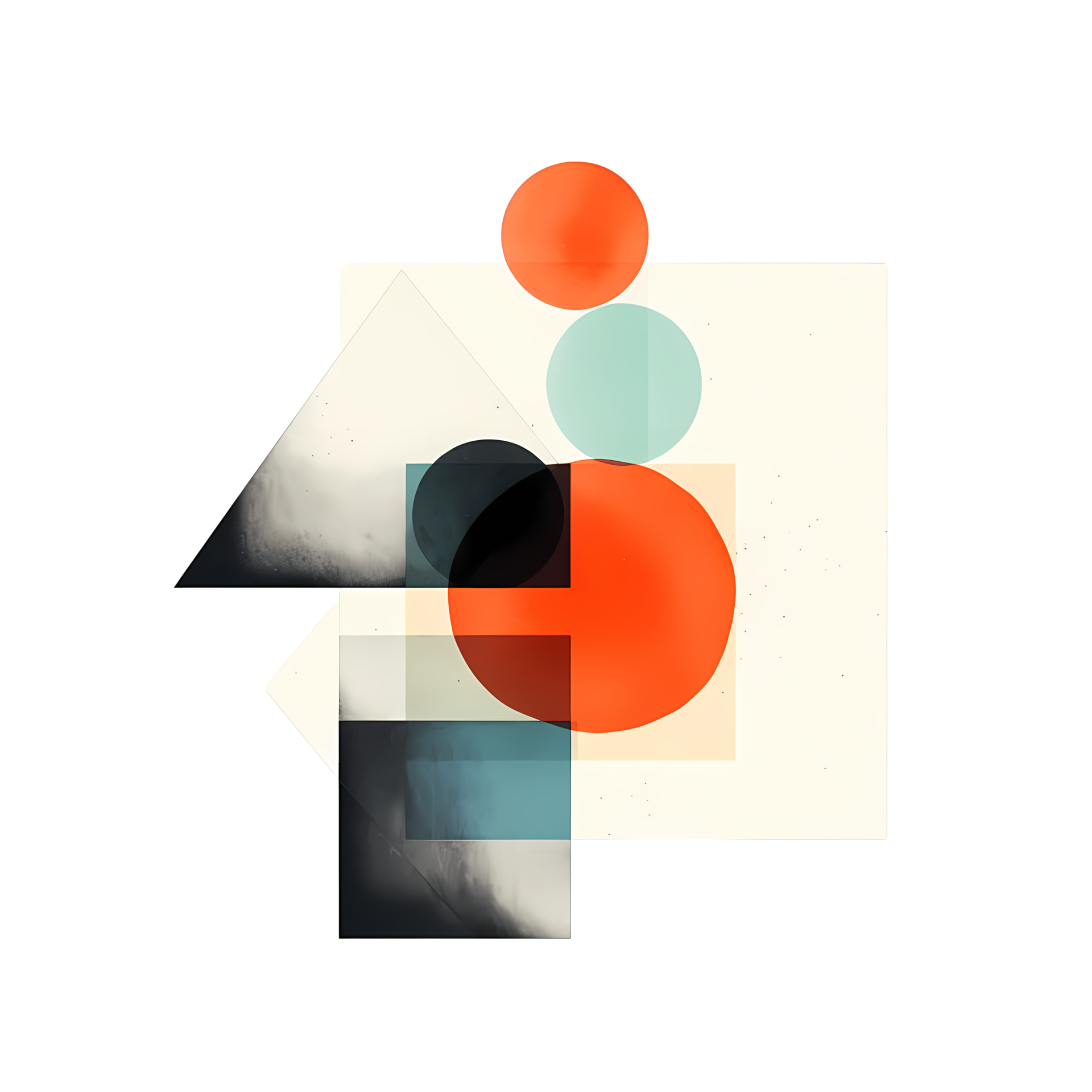 Ai generated abstract geometric shapes on transparent background