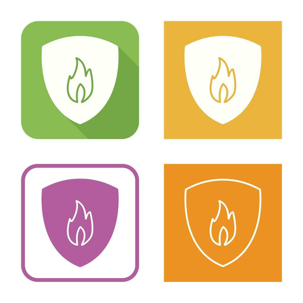 Unique Fire Shield Vector Icon