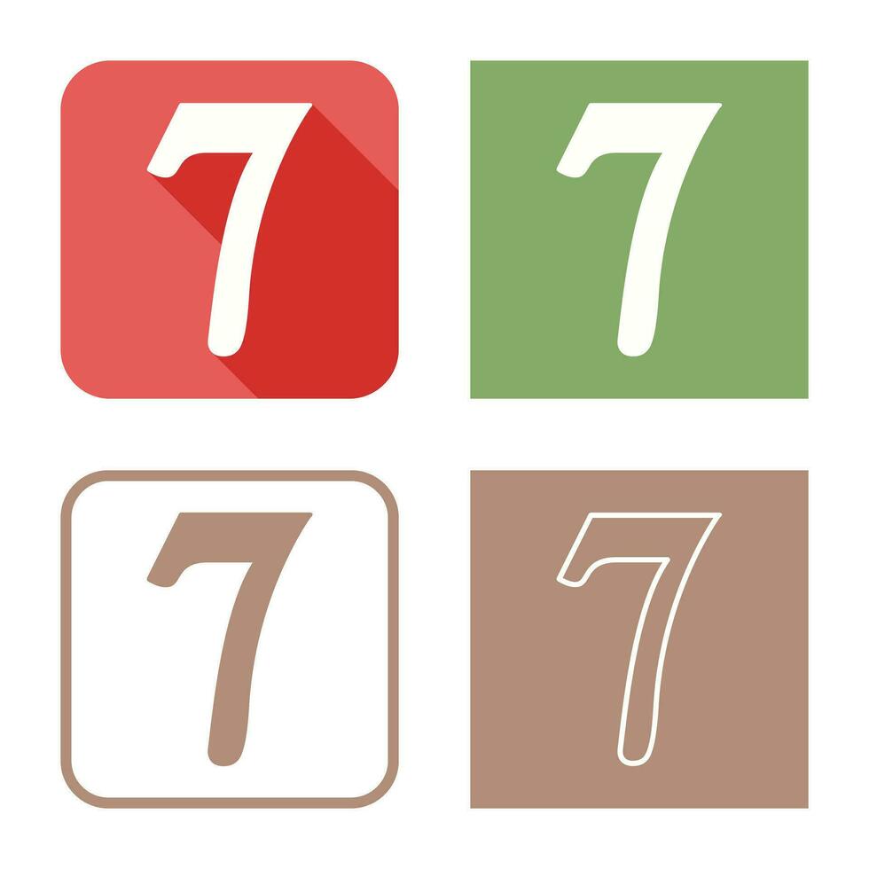 Number Seven Vector Icon