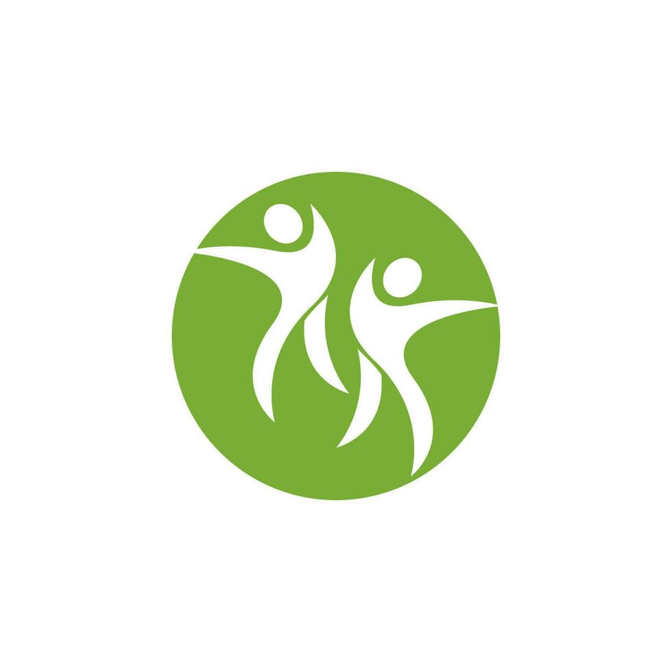 Ilustración de vector de logotipo de vida de personas de salud