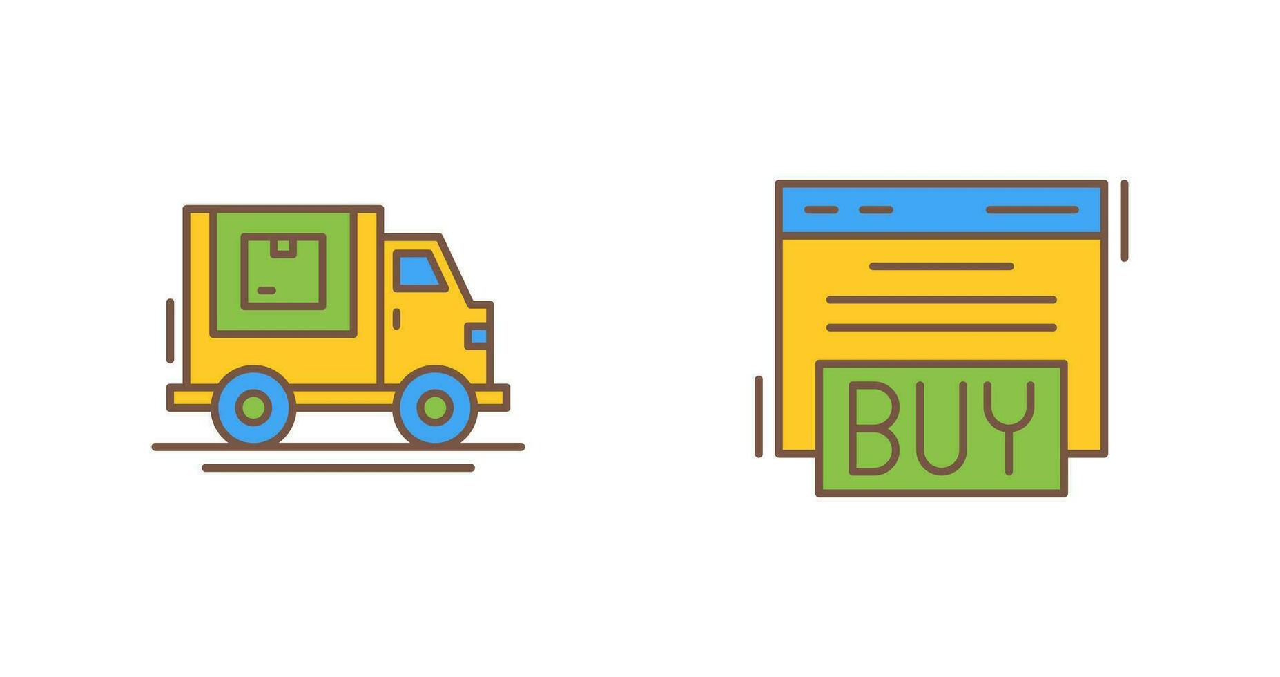 Delivery Truck and Buy Icon vector