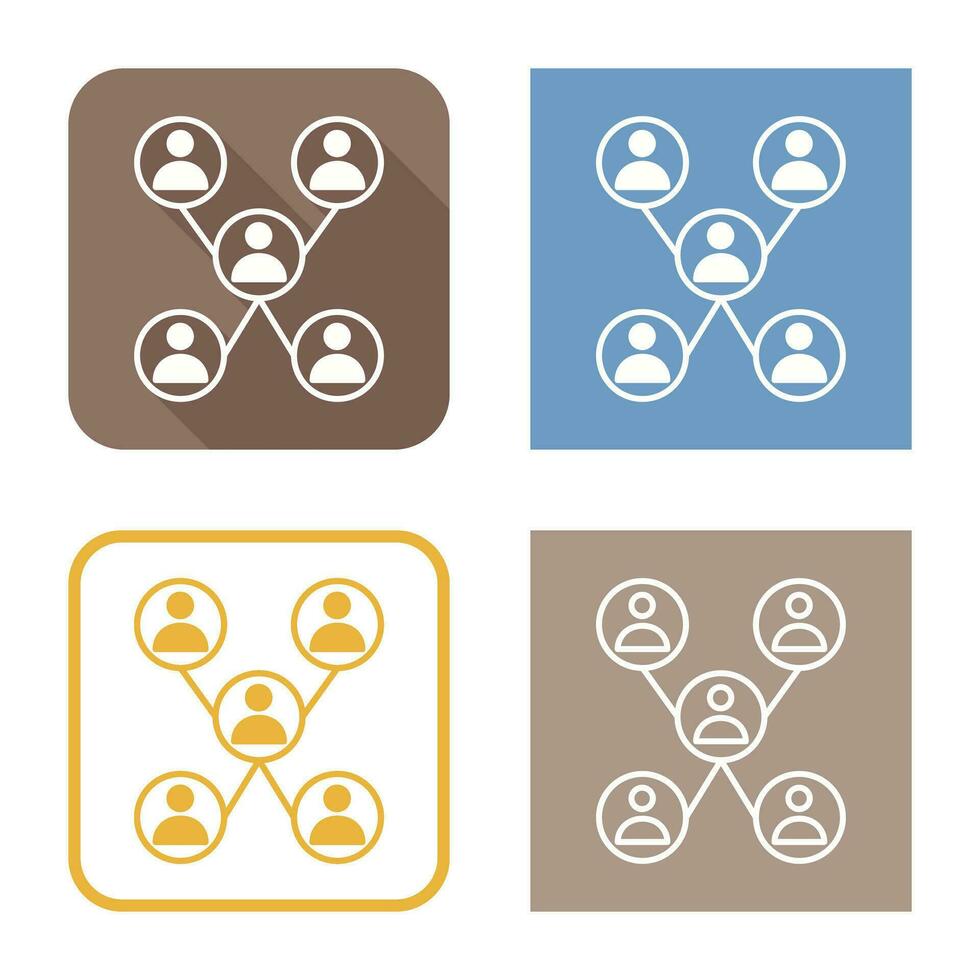 Unique Company Network Vector Icon